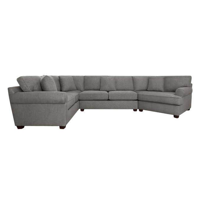 Connections Gunmetal Roll 3 Piece Right Arm Facing Cuddler Sectional