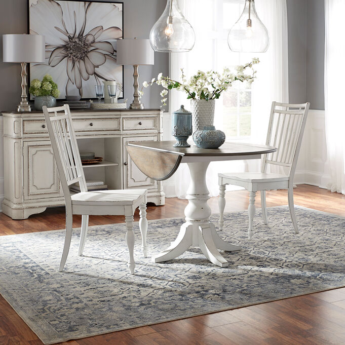 Liberty Furniture | Magnolia Manor White 3 Piece Spindle Drop Leaf Dining Set