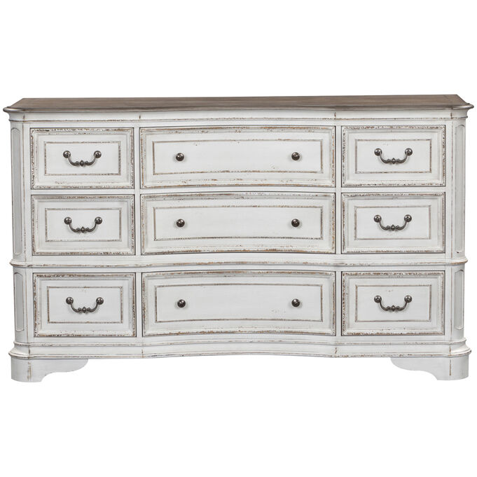 Liberty Furniture | Magnolia Manor White 9 Drawer Dresser