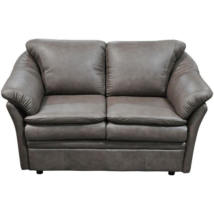 Omnia Leather , Uptown Urban Driftwood Leather Loveseat