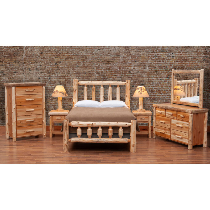 Cedar Log Natural Cedar Twin Traditional Bed