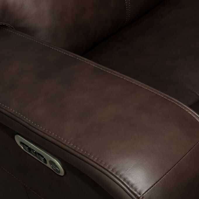 Hayley Burnt Umber Power Reclining Sofa with Power Headrests