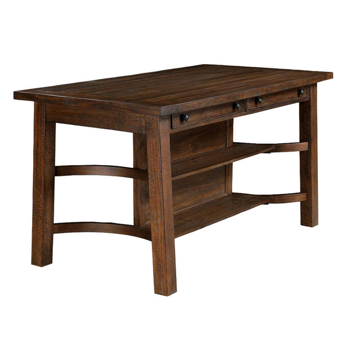 Fredonia Rustic Oak Counter Dining Table
