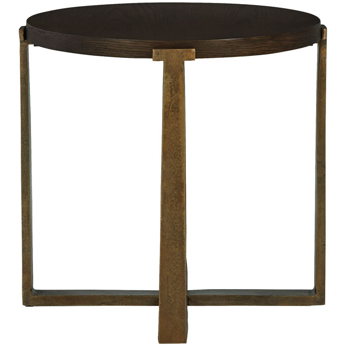 Balintmore Brown Round End Table