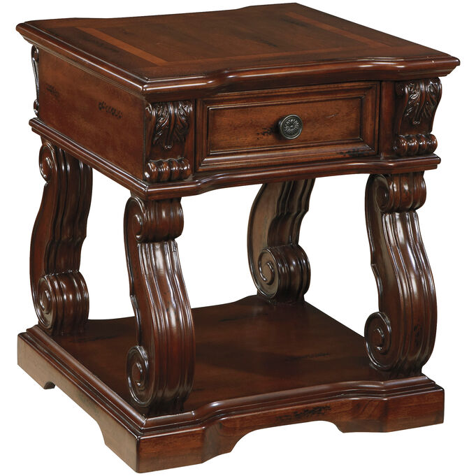 Ashley Furniture , Alymere Rustic Brown End Table