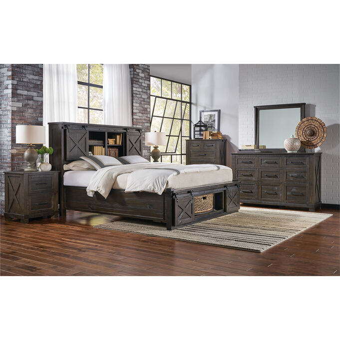 A America | Sun Valley Charcoal King Rotating Storage 4 Piece Room Group