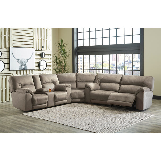 Ashley Furniture | Cavalcade Slate 3 Piece Reclining Sectional