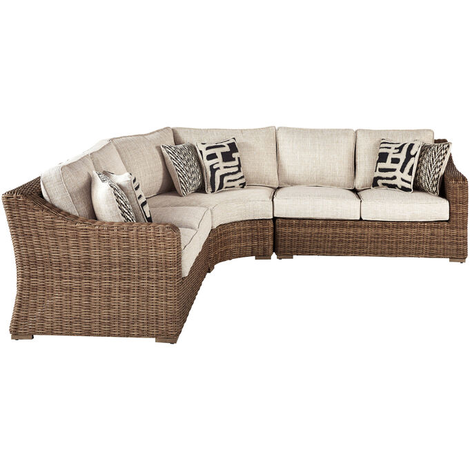 Ashley Furniture | Beachcroft Beige 3 Piece Sectional