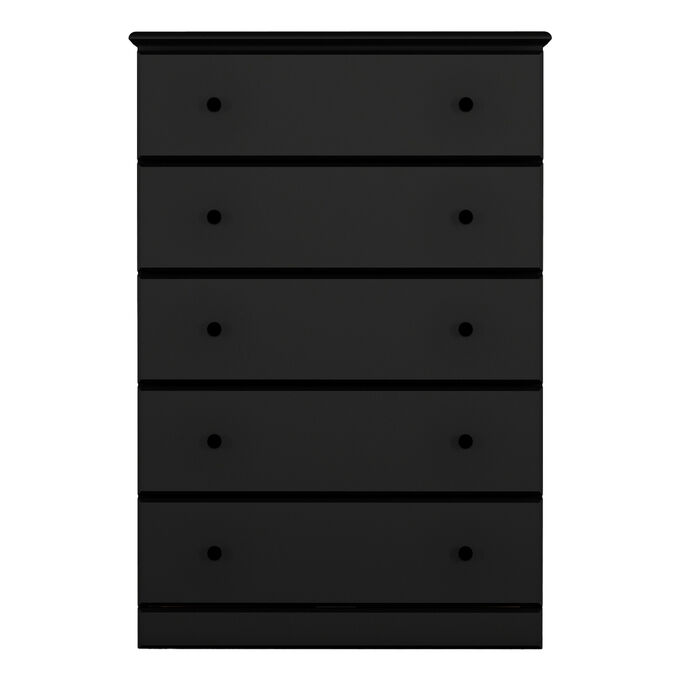 Big Chesters Solid Black 5 Drawer Chest